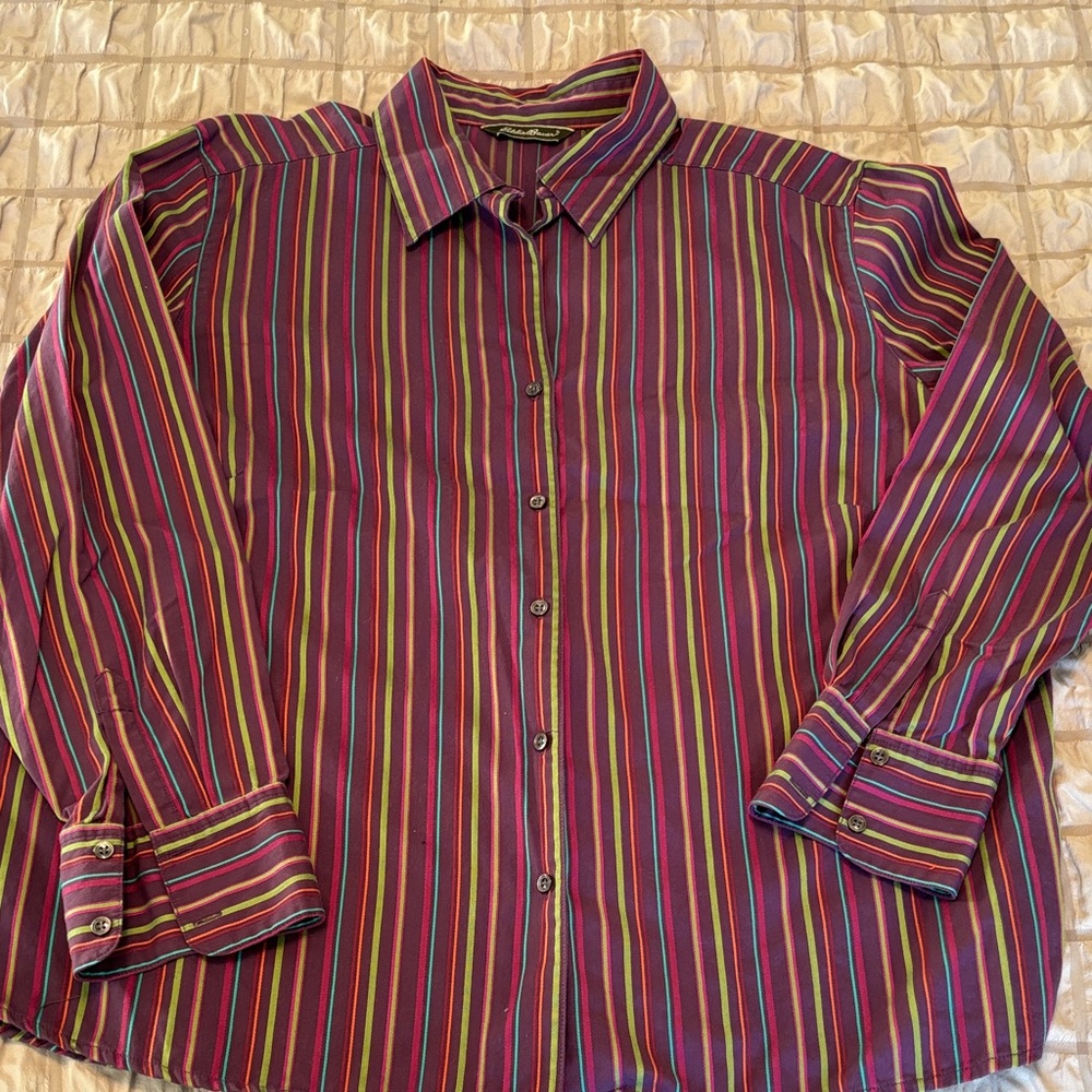 Eddie Bauer Striped Button-Up Shirt